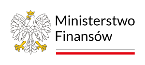 Grafika przedstawia znak graficzny Ministerstwa Finansów składający się z godła Polski, kolorów narodowych i nazwy ministerstwa.